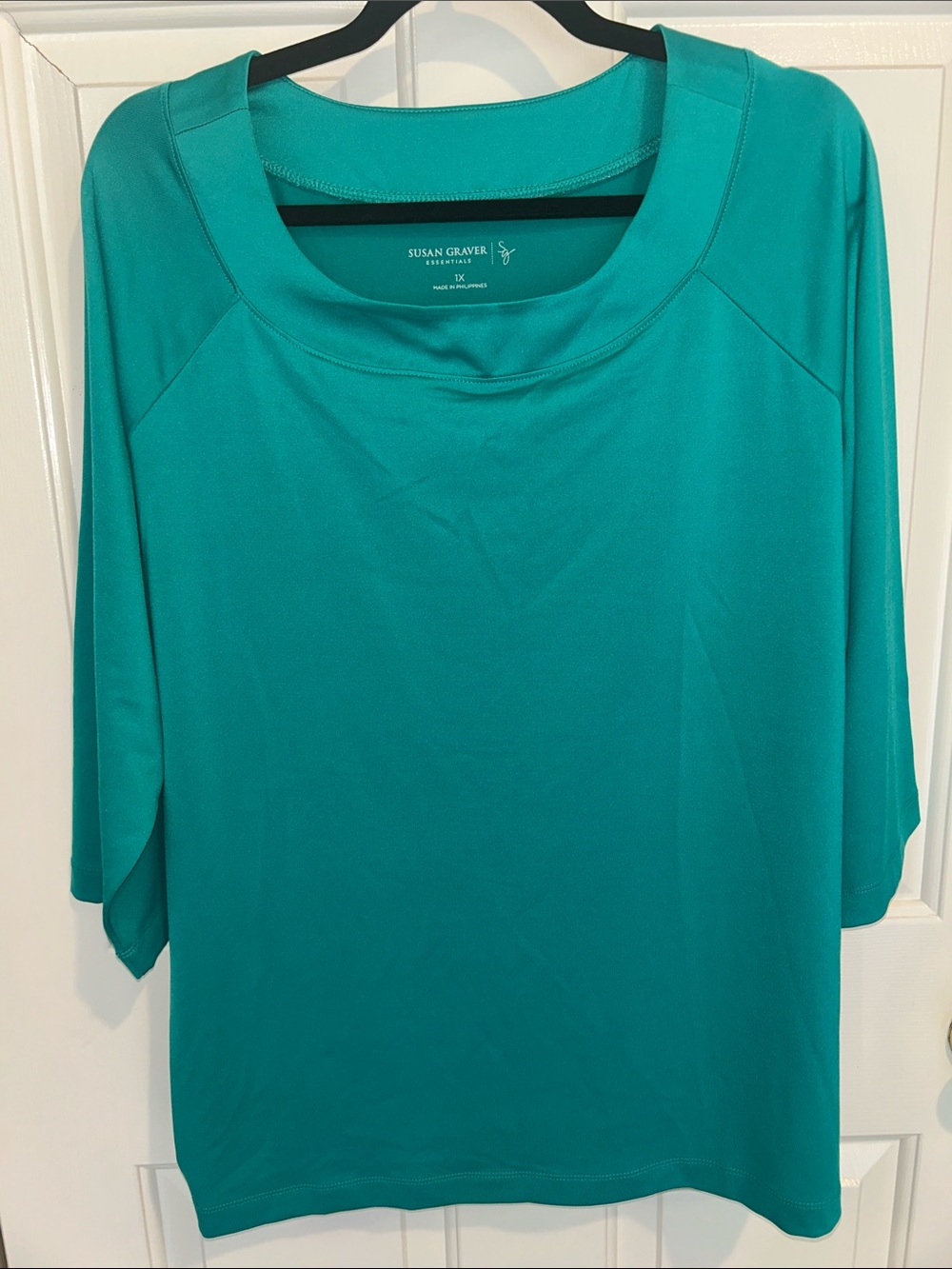Susan Graver Teal Boatneck Tunic